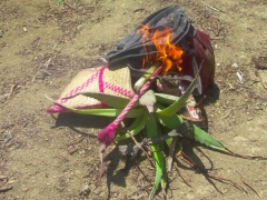 Voodoo worship paraphernalia voluntarily burned...