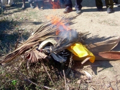 Voodoo worship paraphernalia voluntarily burned...