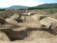 Digging ponds to collect rainwater...